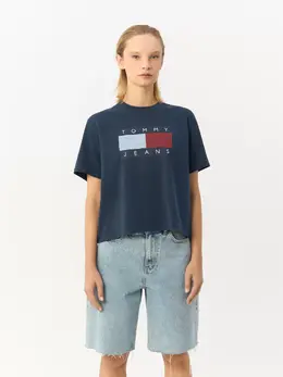 Tommy Jeans: Синяя футболка 