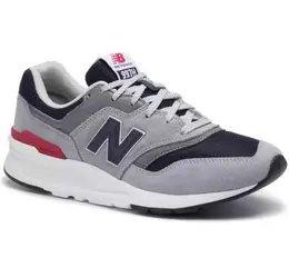 New Balance: Серые кроссовки 