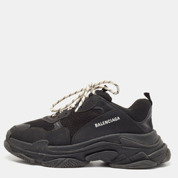 Balenciaga: Чёрные кроссовки  Triple S