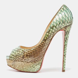 Christian Louboutin: Зелёные туфли 