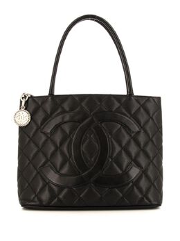 CHANEL Pre-Owned: Чёрная сумка-шоппер 