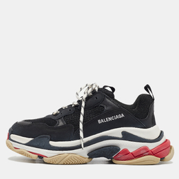 Balenciaga: Чёрные кроссовки  Triple S