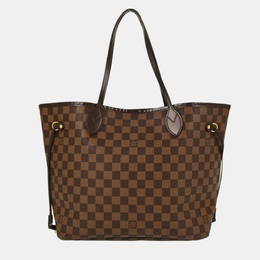 Louis Vuitton: Коричневая сумка-шоппер  Neverfull MM