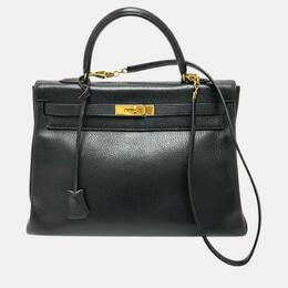 Hermes: Чёрная сумка  Kelly 35