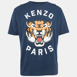 Kenzo: Голубая футболка  Tiger