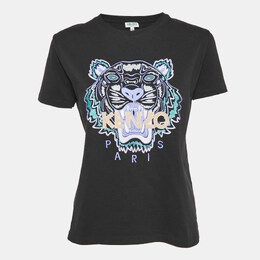 Kenzo: Чёрная футболка  Tiger