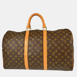 Louis Vuitton: Коричневая сумка  Keepall 50