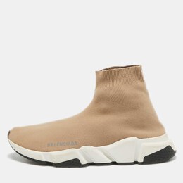 Balenciaga: Бежевые кроссовки  Speed Trainer