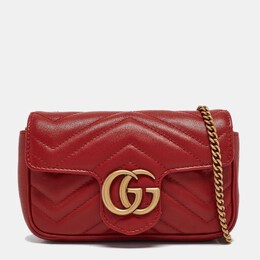 Gucci: Красная сумка  GG Marmont