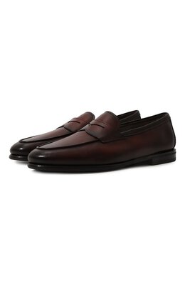 Santoni: Бордовые туфли 