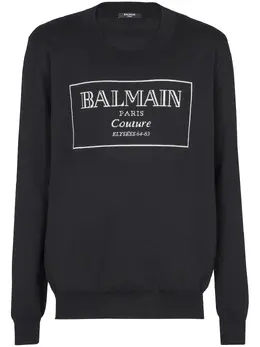 Balmain: Чёрный свитер 