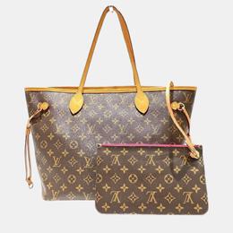 Louis Vuitton: Коричневая сумка-шоппер  Neverfull MM