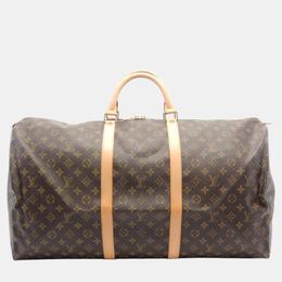 Louis Vuitton: Коричневая сумка  Keepall