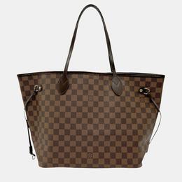 Louis Vuitton: Коричневая сумка-шоппер  Neverfull MM