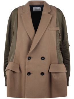 sacai: Коричневая куртка 