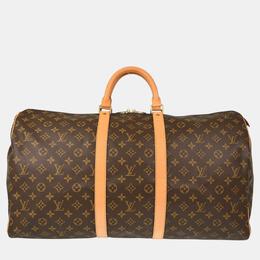 Louis Vuitton: Коричневая сумка  Keepall