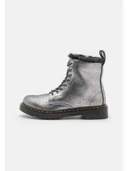 Dr. Martens: Серебристые ботинки 