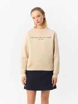 TOMMY HILFIGER: Бежевый свитшот  Signature