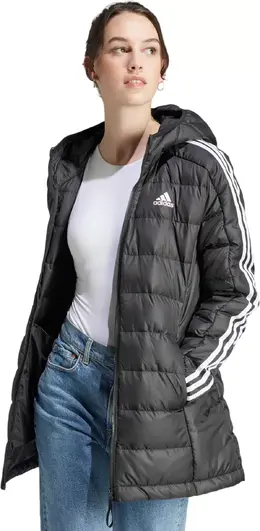 adidas: Чёрный пуховик 