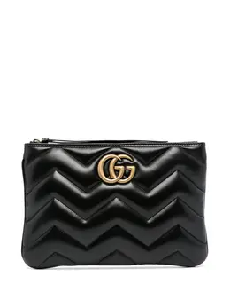 Gucci: Чёрная сумка  GG Marmont