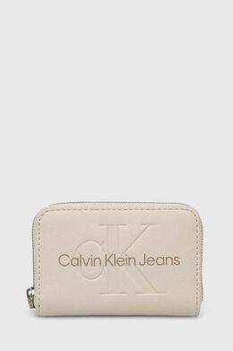 Calvin Klein Jeans: Бежевый кошелёк 