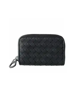 Bottega Veneta: Чёрный кошелёк  Intrecciato