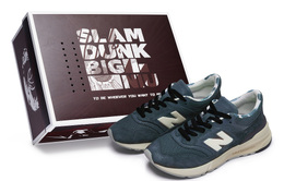 New Balance: Синие кроссовки 