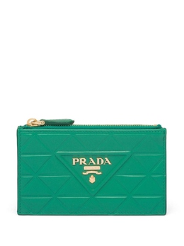 Prada: Зелёный картхолдер 