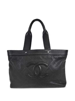 CHANEL Pre-Owned: Чёрная сумка-шоппер 