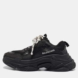 Balenciaga: Чёрные кроссовки  Triple S