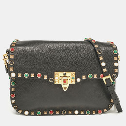 Valentino: Чёрная сумка  Rockstud