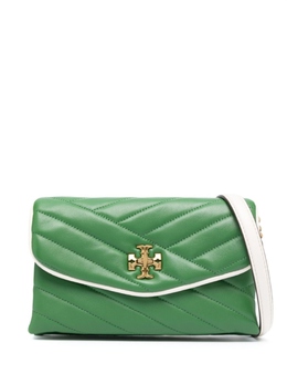 Tory Burch: Зелёный кошелёк  Kira Chevron