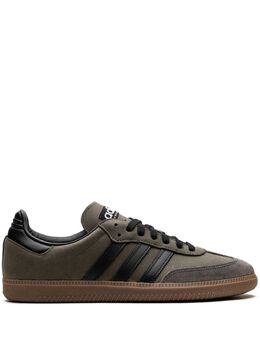 adidas: Зелёные кроссовки  Samba