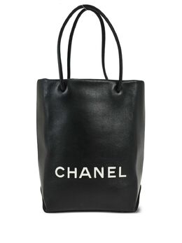 CHANEL Pre-Owned: Чёрная сумка-шоппер 