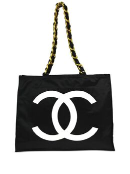 CHANEL Pre-Owned: Чёрная сумка-шоппер 