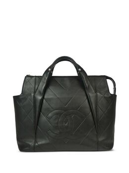 CHANEL Pre-Owned: Чёрная сумка-шоппер 