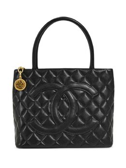 CHANEL Pre-Owned: Чёрная сумка-шоппер 