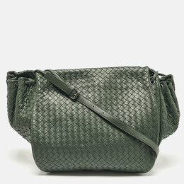 Bottega Veneta: Зелёная сумка  Intrecciato