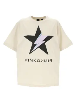 Pinko: Бежевая футболка 