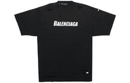 Balenciaga: Чёрная футболка 