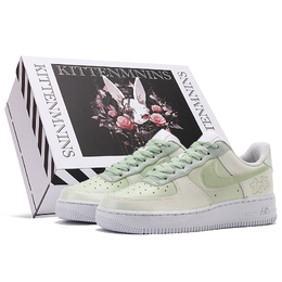 Nike: Зелёные кроссовки  Air Force 1