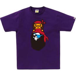 A BATHING APE: Фиолетовая футболка 