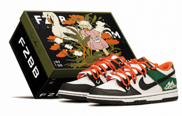 Nike: Зелёные кроссовки  Dunk
