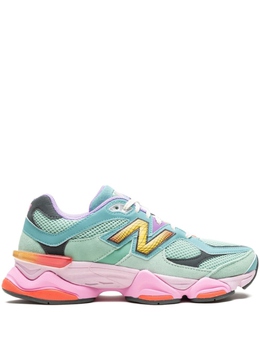 New Balance: Зелёные кроссовки  9060