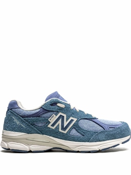 New Balance: Синие кроссовки 