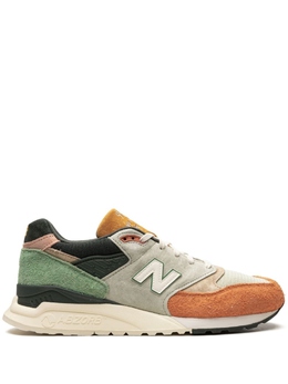 New Balance: Зелёные кроссовки 