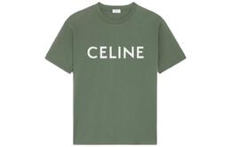 CELINE: Зелёная футболка 