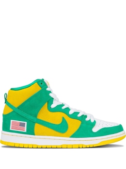 Nike: Зелёные кеды  Dunk High Pro SB