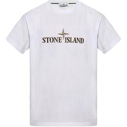 Stone Island: Белая футболка 