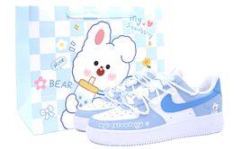 Nike: Голубые кроссовки  Air Force 1
